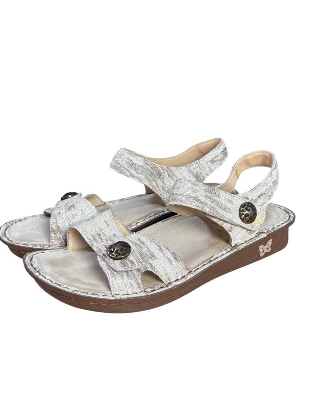 Alegria Vienna Textured Leather Sandals in As I Leaf You Women’s Sz 40 (9.5-10)